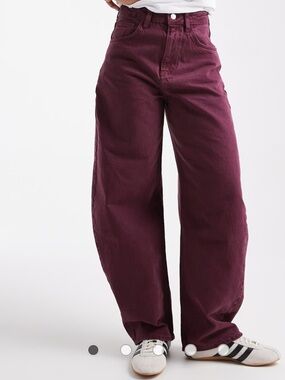 ASOS Maroon barrel leg jeans